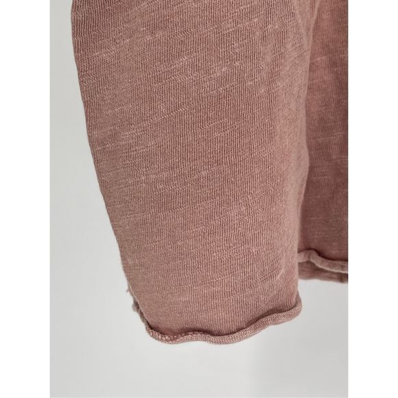 Free People Top Crop Women XS Pink Mauve Embroidered V Neck Bohemian Flutter - Picture 10 of 13